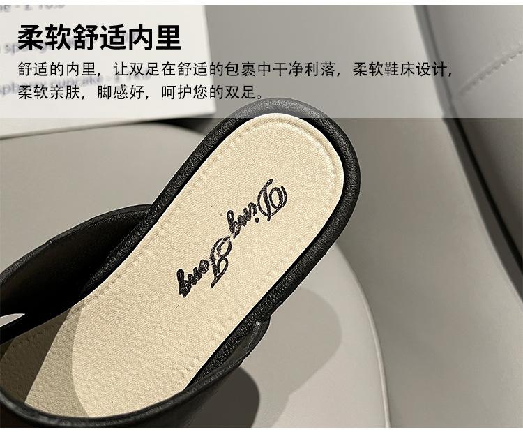 Product Introduction of Closed Toe Half Slippers Women's Summer Korean Style Outdoor Wear Summer Foreign Style Sweet New Ins Fairy Style Bow Flat Slippers 5