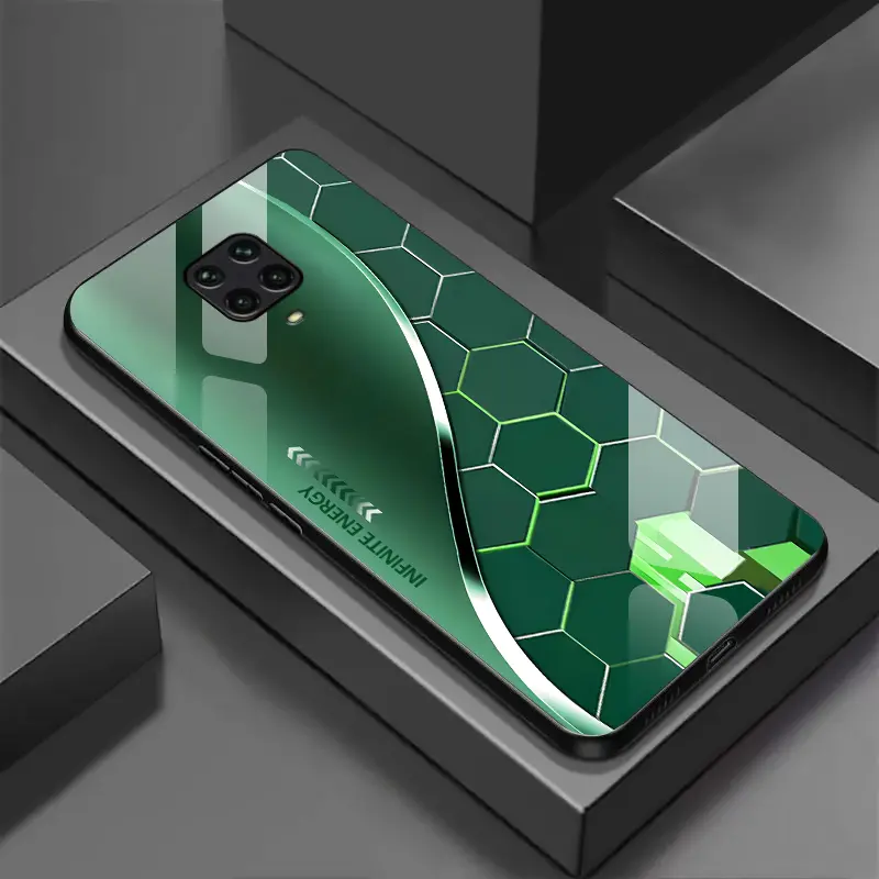 [Redmi Note 9 Pro]Casing Ponsel Kaca Premium Curve Square. LGS 1