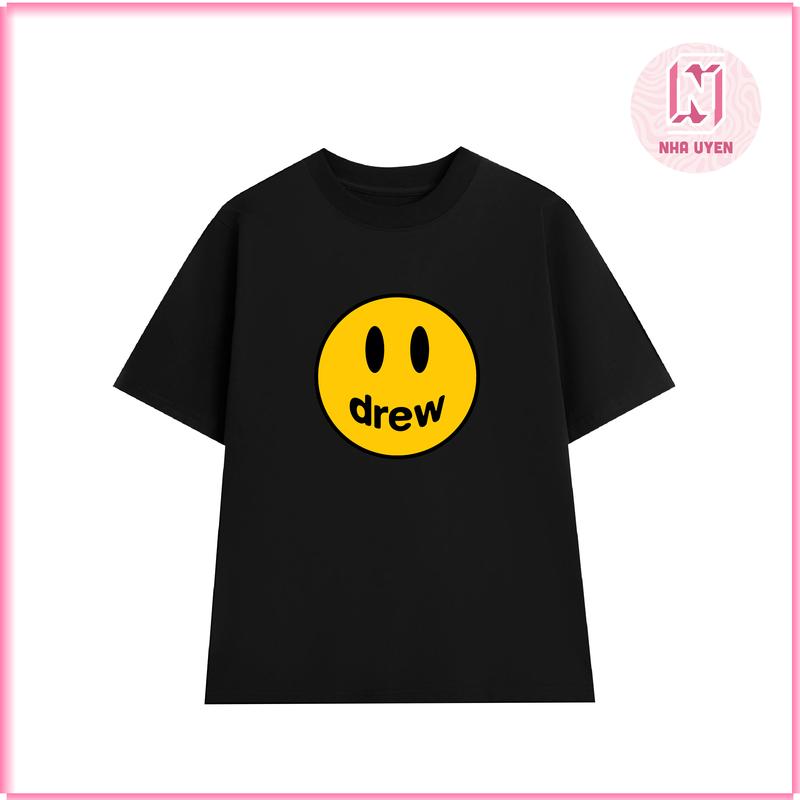 Áo thun đờ rriu mặt cười - fom rộng unisex nam và nữ chất vải cotton 2 chiều đl vải 260gsm Cổ Tròn 5