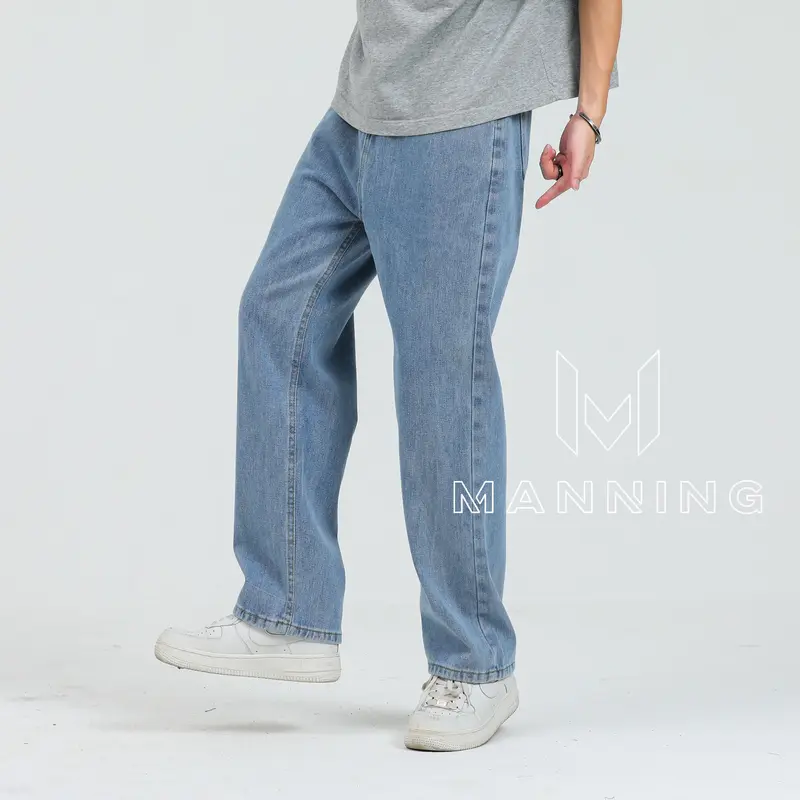 MANNING MJ04 Jeans Pria Celana Jeans Dasar  Kaki Lurus Celana Kasual Serbaguna pria celana pria jeans celana jeans pria longgar jeans baggy celana panjang jeans panjang pria 5