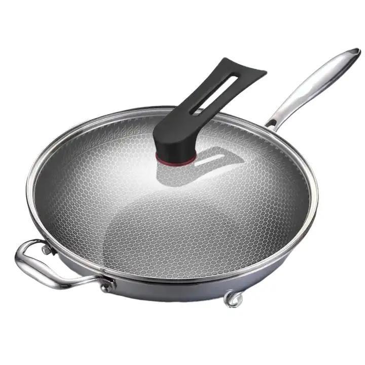 Chảo tổ ong Đức cao cấp inox 316 cấp y tế Sâu lòng - Chống Dính NANO kháng khuẩn + Công nghệ BLACKCUBE giúp bảo vệ lớp chống dính siêu bền bỉ siêu chống trầy xước đáy 7 lớp thép đun tất cả các loại bếp