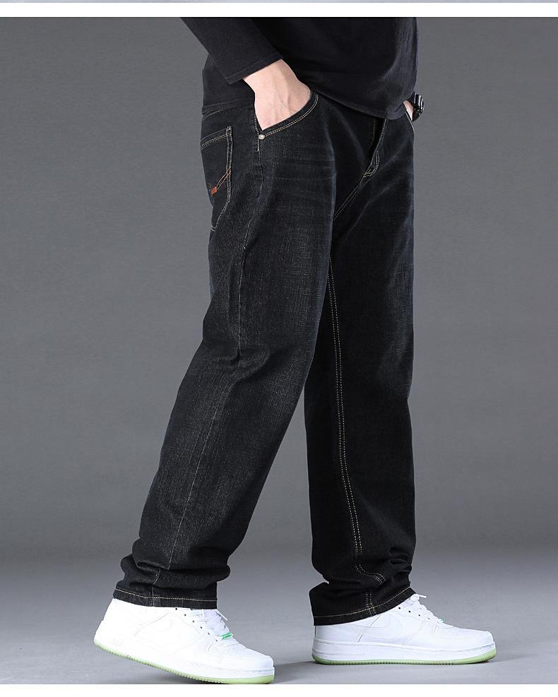 Product Introduction of Quần Dài Jean Co Giãn, Ngoại Cỡ, Dành Cho Nam Giới, Thẳng Và Rộng, Thừa Cân Và Người Đàn Ông Béo, cạp vừa, Thích Hợp Cho Mùa Xuân Và Mùa Hè, Quần Đi Chơi Trung Niên 16
