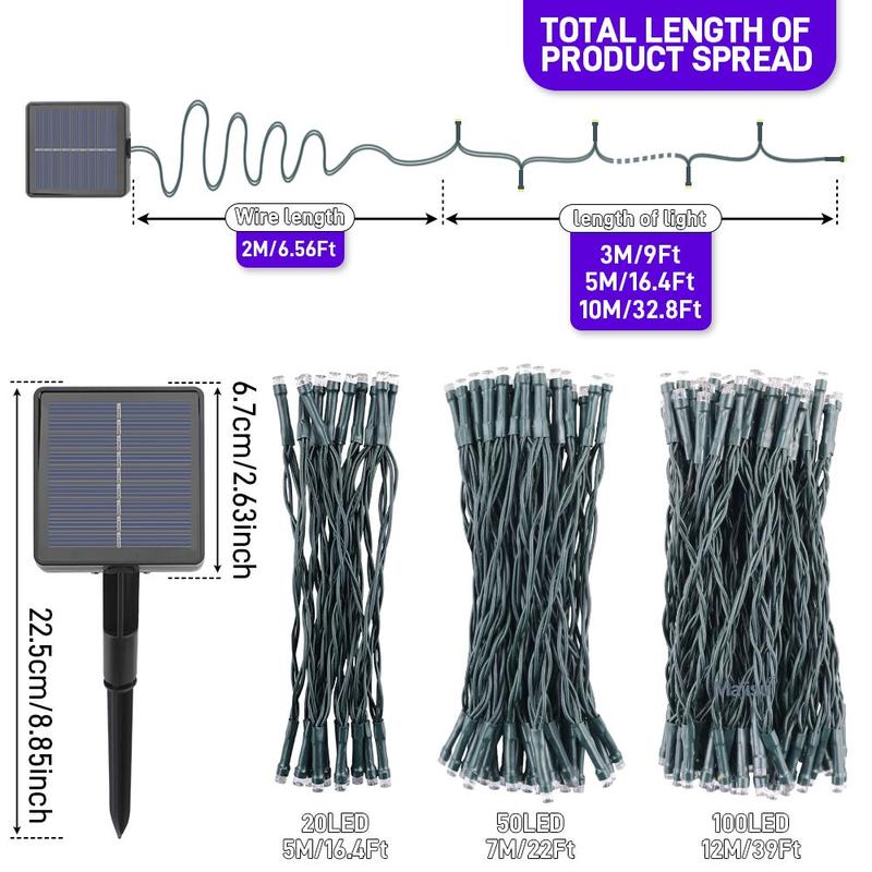 Majisu Outdoor Solar Light, Solar Powered String Light with 8 Modes, Decorative Light for Backyard, Pool Party, Garden, Patio, Yard 1