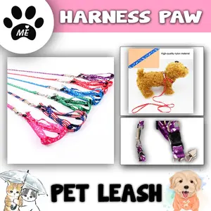Pet Harness "MOTIF PAW" Kalung Tali Tuntun Hewan tali  tuntun  anjing tali  anjing  besar Tali Tuntun Kucing Harness Hewan Doggy Bentuk Y Tali Aksesoris Hewan Peliharaan
