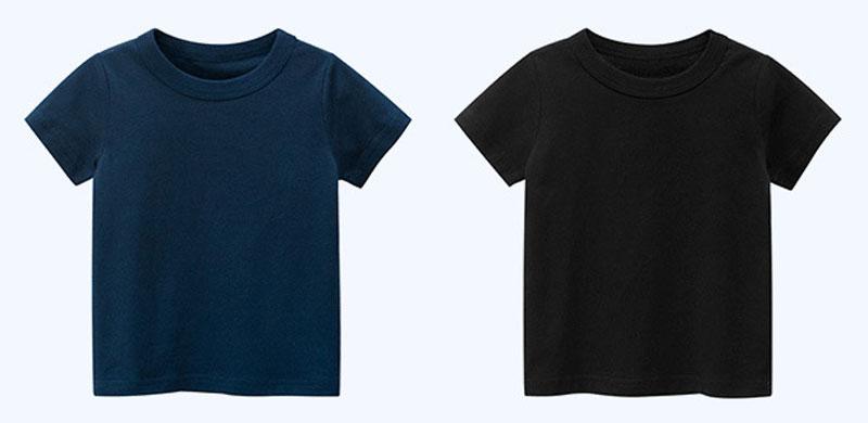 Product Introduction of Kids Plain T Shirt Tops for Child Boys Girls Baby Toddler Solid Blank Cotton Clothes White Black Children Summer Tees 1-8 Years 61