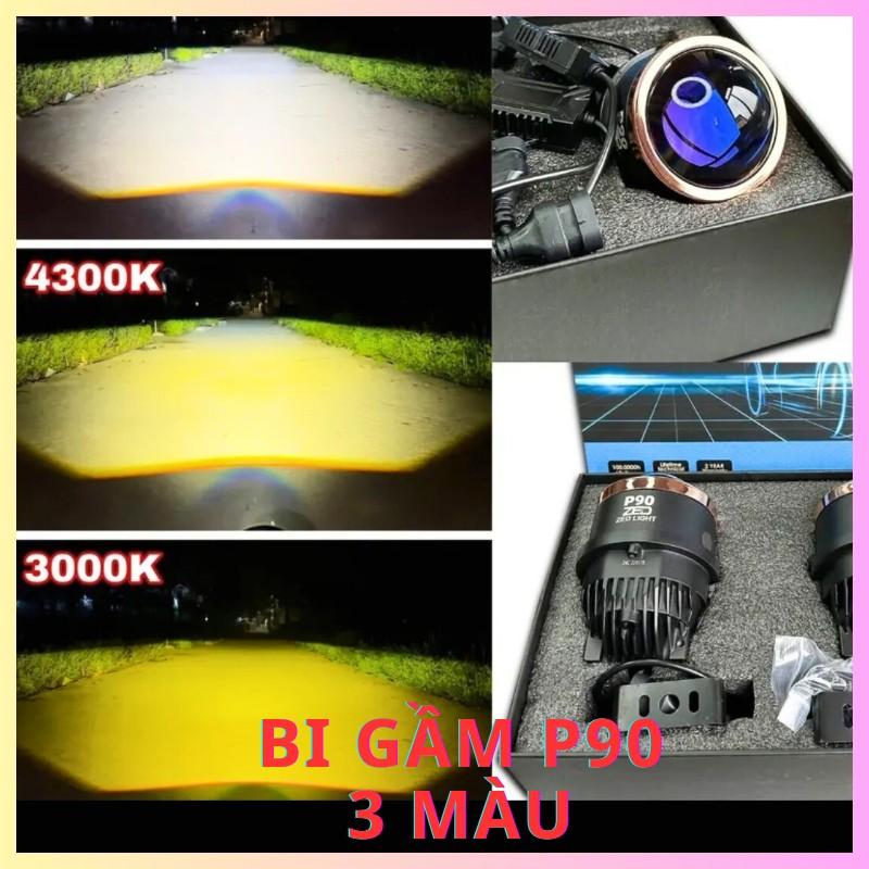 Đèn bi gầm 3.0 P90 - 3 Gam màu trong 1 bi. Chống nước chống bụi tuyệt đối IP68. Trợ sáng xe máy bi gầm ô tô 12-24v DC. Led Kem
