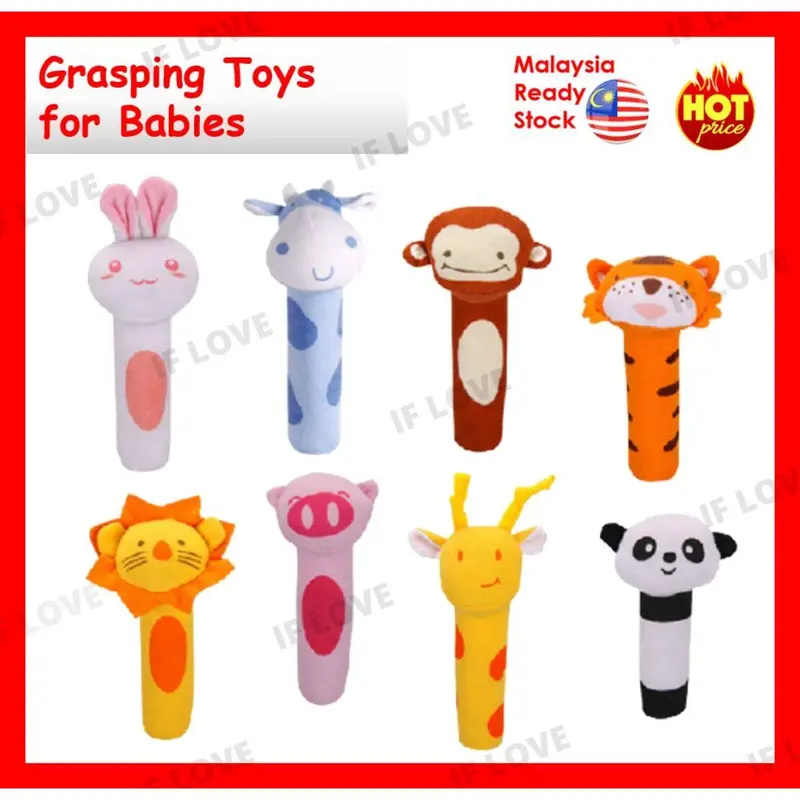 [Fast Shipping] Animal Hand Grasping Squeeze Soft Sound Rattle - TikTok ...