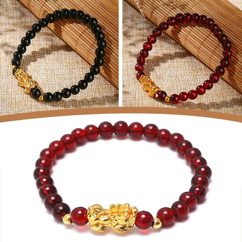 Chinese Animals Bead Bangle Lucky Stone Bead Bracelet Men And Women Bracelet Gift