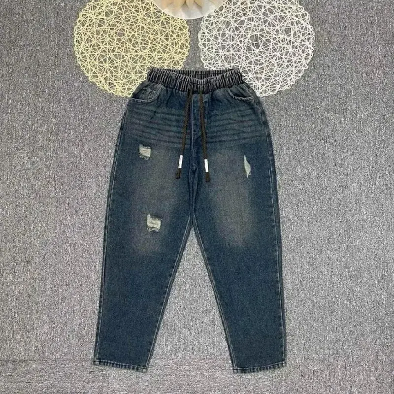 Quần bò Jeans dáng bagy,phom thụng cạm cao che khuyết điểm, chất bò thổ mềm thoải mái năng động women pants 3