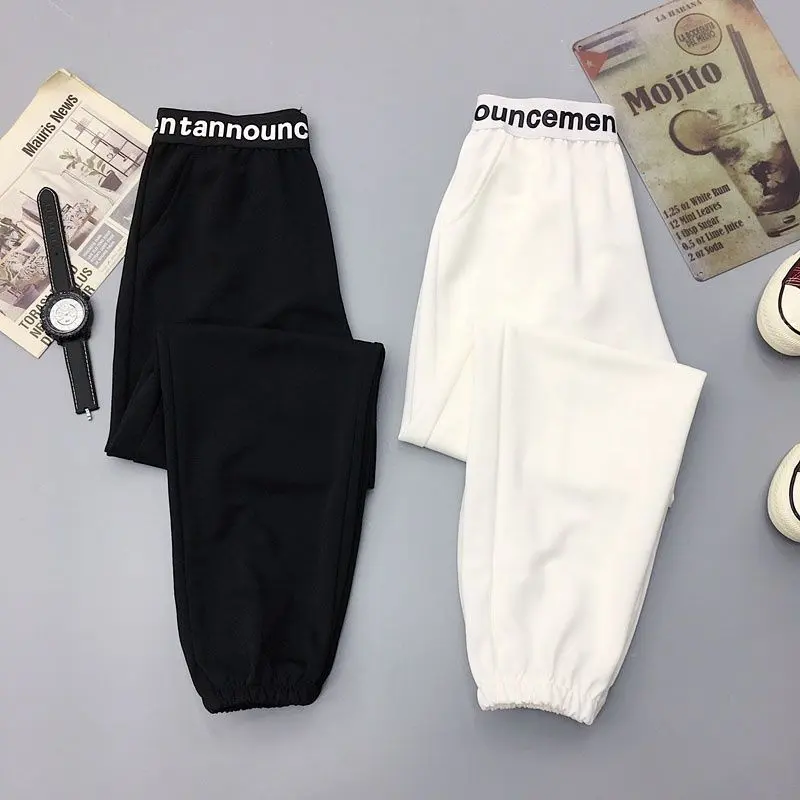 Quần Thể Thao Cho Nữ,Phong Cách Hàn Quốc,Thời Trang,Thiết Kế Đèn Lồng,Thích Hợp Cho Mùa Xuân Và Mùa Hè,Dáng Rộng Và Ống Côn,Ngoại Cỡ,Bó Sát,Phong Cách Thường Ngày Wei Harem,Ins quần  combat  nữ  ff quần  jean  hồng  ống  loe quần  ống  rộng  miho quần  nỉ
