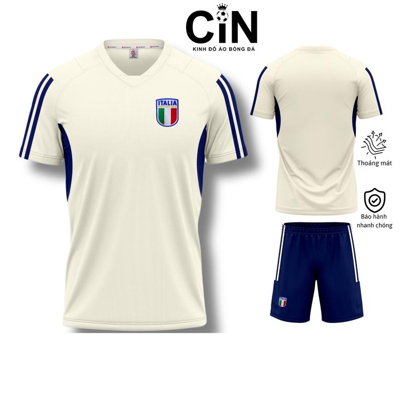 Top QUẦN ÁO BÓNG ĐÁ, ĐỒ ĐÁ BANH ITALY MÀU KEM NAM NỮ VẢI THUN LẠNH CAO CẤP. KHÔNG XÙ, THOÁNG MÁT, CO GIẢN CAO (CIN- KINH ĐÔ ÁO BÓNG ĐÁ). BỘ QUẦN ÁO THỂ THAO NAM NỮ