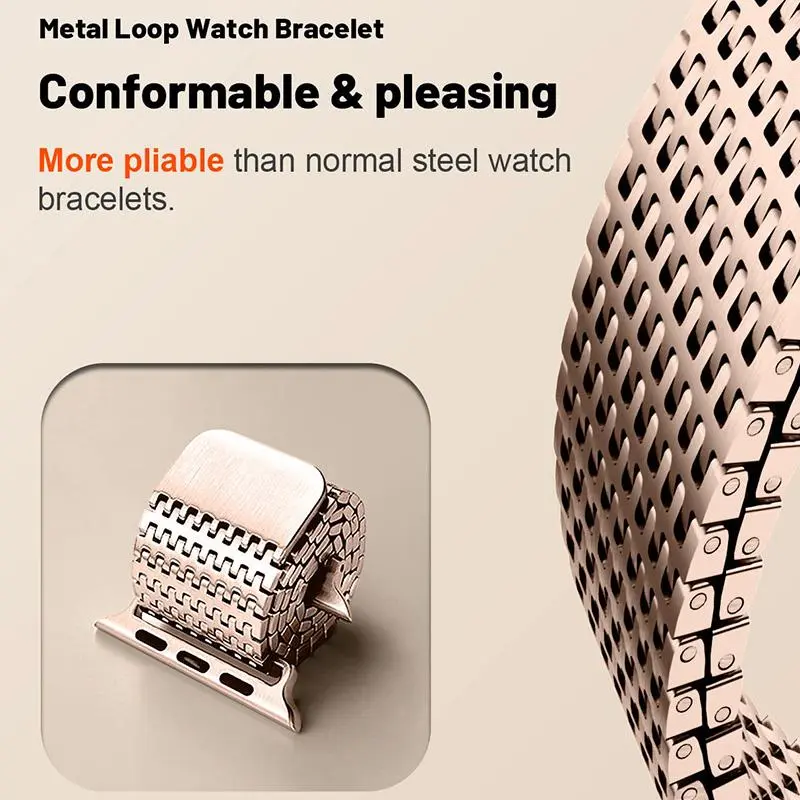 Stainless Steel Mesh Loop Magnetic Clasp Watch Band, Fashionable Watch Band for Apple Watch Series 9 8 7 6 5 4 3 2 1 SE SE2, Smart Watch Accessories, Wearable, Smartwatch Strap 3