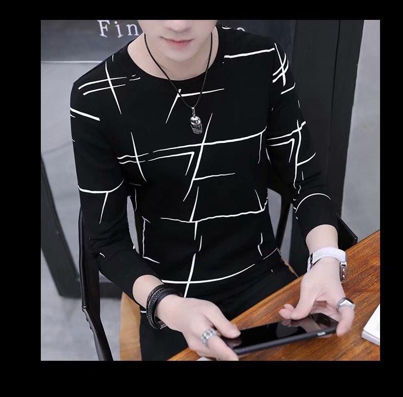 Product Introduction of Áo Thun Cho Nam, Ngủ Dài, Cổ Tròn, Xu Hướng Mới Thu Đông 2020, Áo Cơ Sở, Dáng Ôm, Phong Cách Hàn Quốc, Quần Áo Nỉ 11