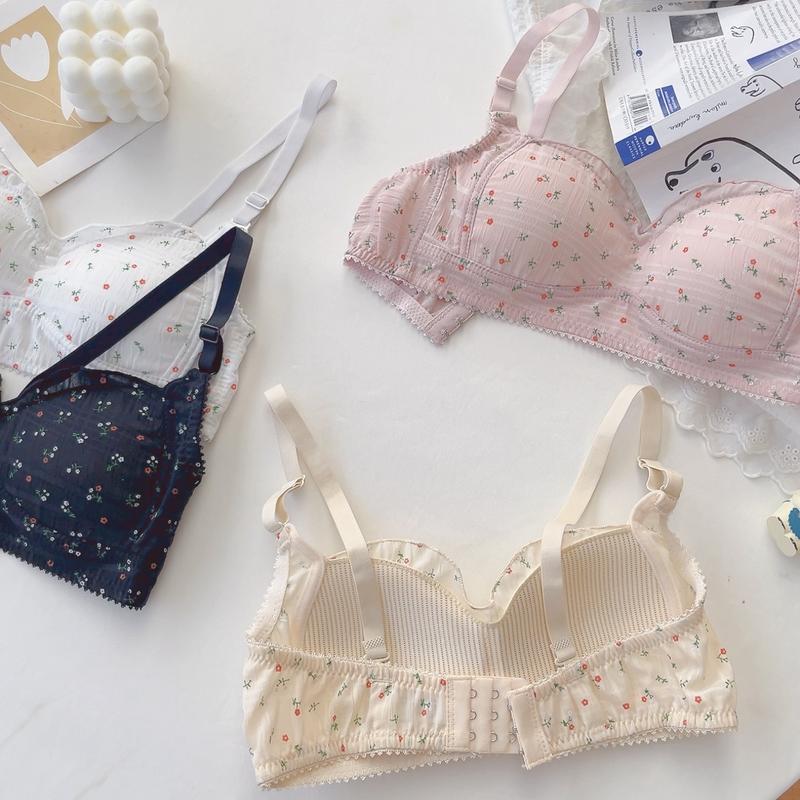 Áo ngực học sinh mút mỏng chất cotton đũi - Áo lót nữ sinh cấp 3 không gọng 3 nấc cài, mát mịn VALICA  A739 Bra Women Top 4