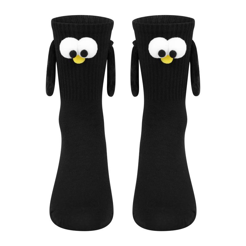 Couple Novelty Socks Cartoon Magnetic Holding Hands Socks Cute Elastic Walking Socks for Women Men Gift for Birthday & general Daily 5