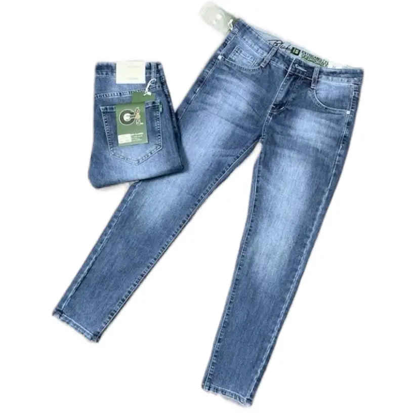 quần dài xanh vừa Jean Menswear Pants Có Túi quần  bò nam