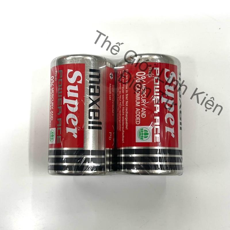 Pin Đại Maxell Super Power Ace Màu Đỏ Size D 1,5V - Hàng Chính Hãng