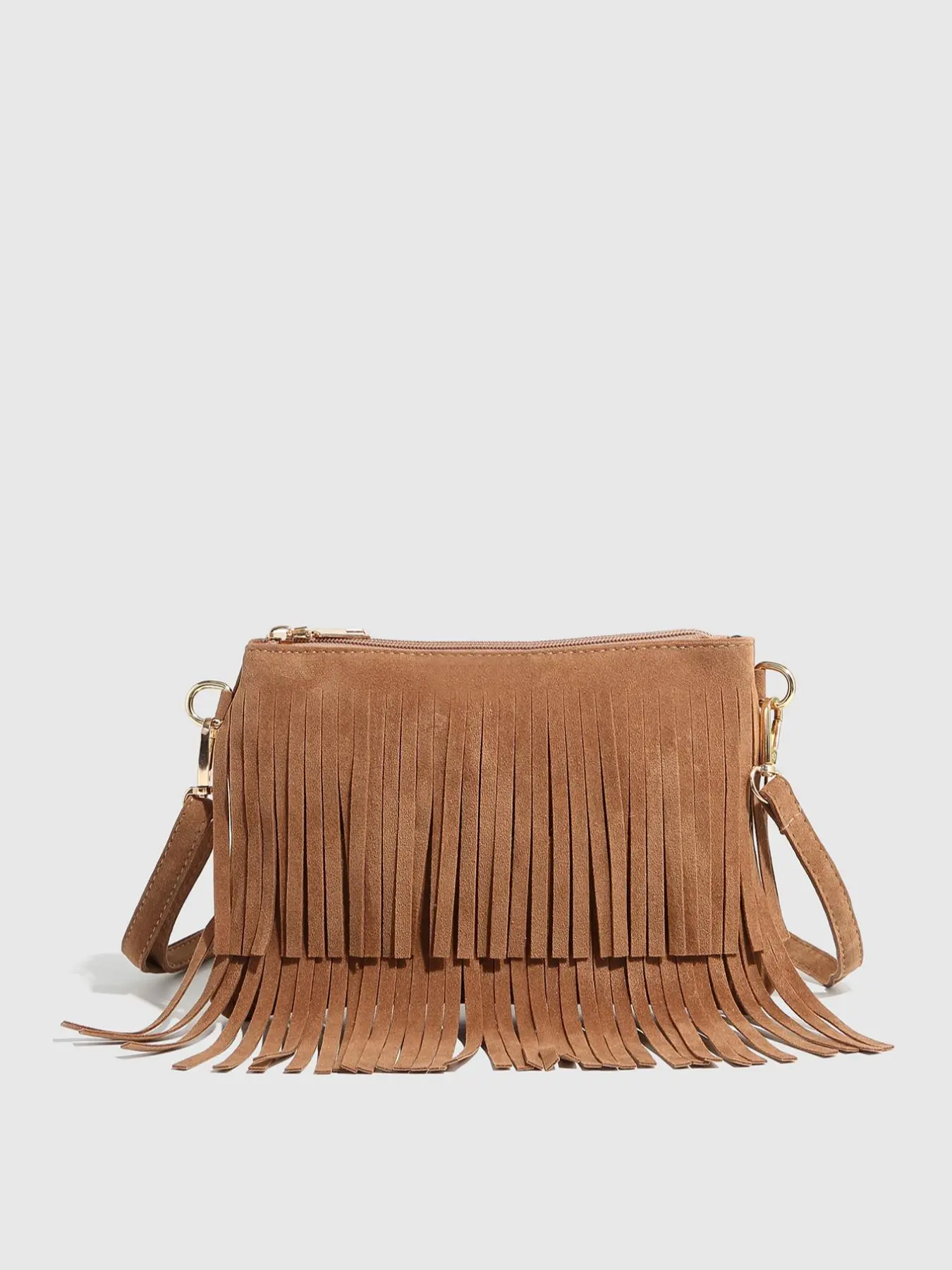 Women's Retro Tassel Design Crossbody Bag, Fashionable Solid Color Shoulder Bag for Daily Used, Casual Trendy Versatile High-quality Daily Commuting Bag, Sling Purse