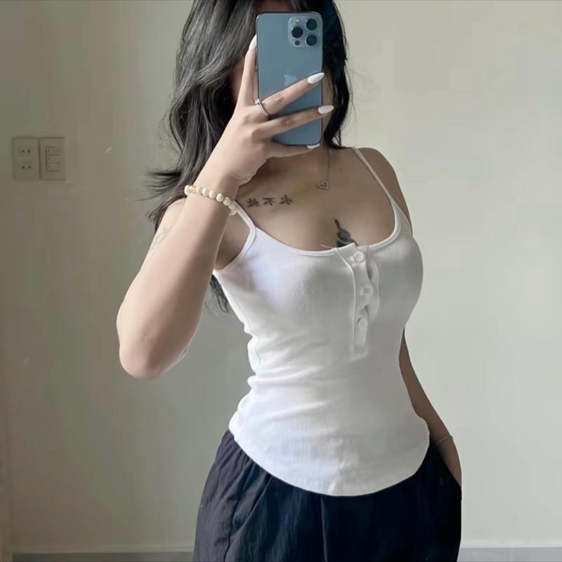 Áo 2 dây phối nút mang quanh năm dễ phối đồ_LZ6199