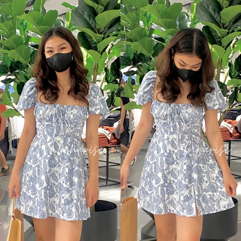 A LA MODE bustier mini puffsleeve dress by Lunarise