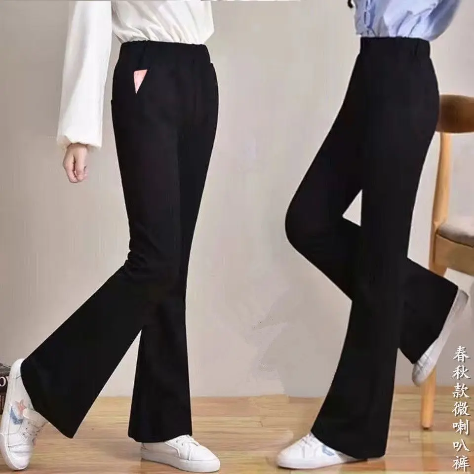 Quần Bé Gái, Quần Ống Loe Mùa Xuân Và Mùa Thu, Cỡ Lớn, Đàn Hồi Cao, Ôm Vừa Vặn, Quần Legging Bé Gái, Thích Hợp Cho Mùa Đông, Thiết Kế Hình Cá Mập, Cho Trẻ Em Và Bé Gái