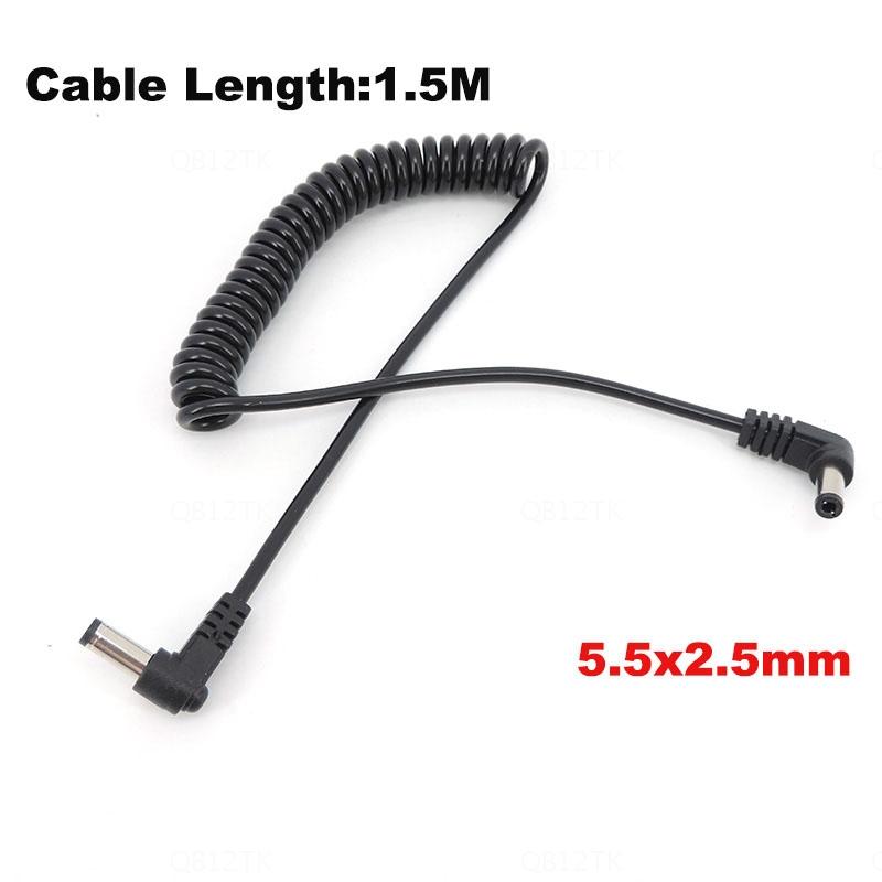 Cáp DC 5.5mmx2.1mm 2.5mm, Dài 1,5m, Phích Cắm Nam Sang Nam, Phích Cắm Nữ, Có Mô Đun Lò Xo, Dây Nối Dài, VNB12 2