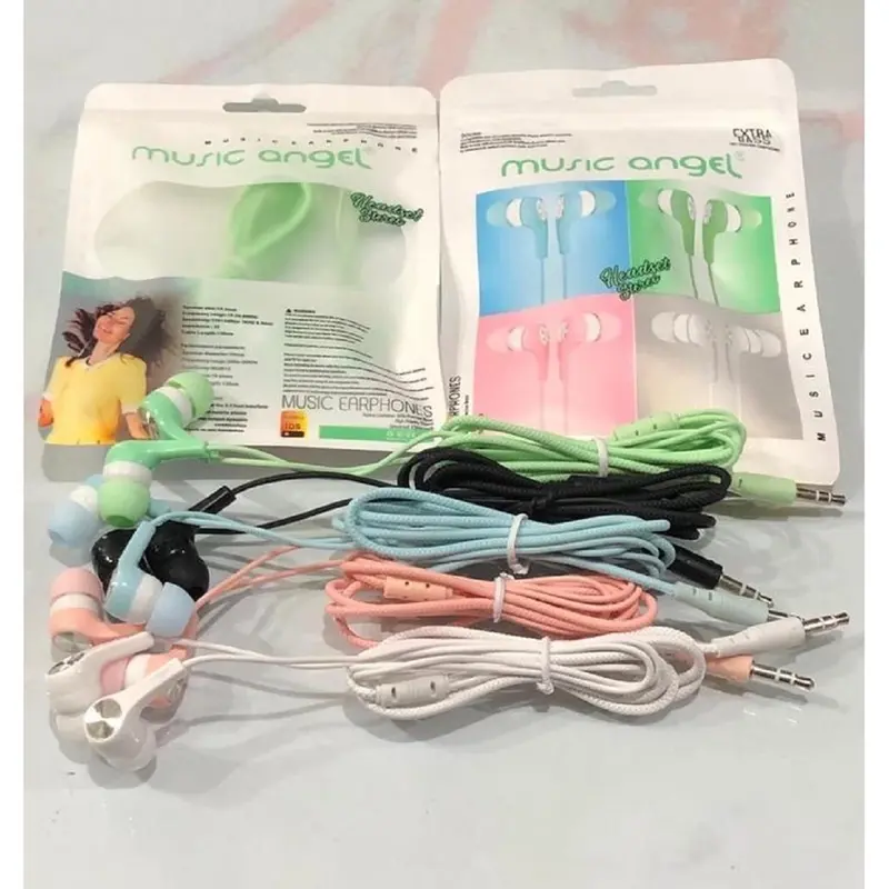 (SP) Headset Music Angel Macaron Super Extra Bass Handsfree Earphone