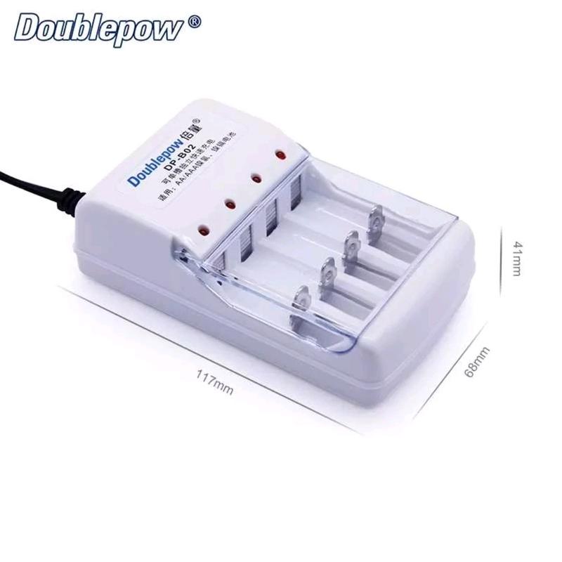 Paket Combo Charger B02 Plus Baterai AAA Doublepow Charger Baterai 4 slot AA/AAA with 4PCS AAA 900mAh - DP-B02 1