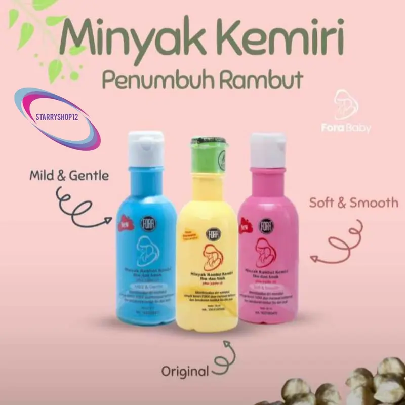 Original minyak kemiri plus jojoba oil Fora kemiri penyubur rambut bayi ibu anak bpom 0
