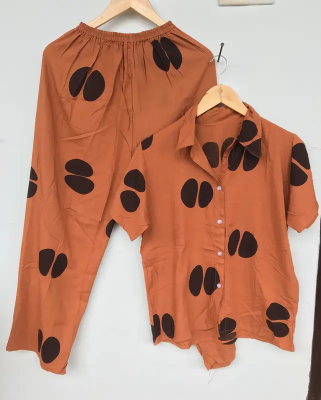Piyama Bali Satu Set Dengan Celana panjang Motif Sibori Bahan Rayon Grade A Kualitas Super Harga Grosir Polka Dot Musim panas Katun Poliester Baju Tidur Wanita Nyaman Santai 7