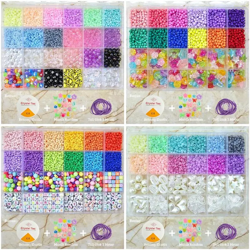Bisa cod manik nursa manik DIY Manik Manik Set Box Lucu Korea Beads Aesthetic - SM015 Berkualitas