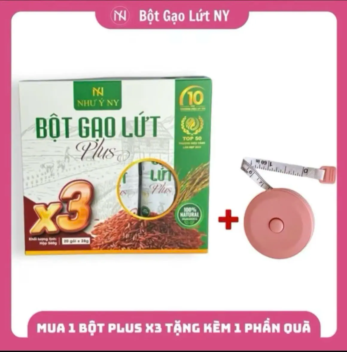 Bột Gạo Lứt Plus X3 Như Ý NY - 01 hộp 20 gói