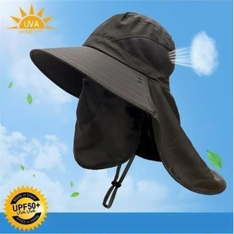 Mũ Bảo Vệ Mặt Và Cổ, Ngoài Trời, Dành Cho Nam Và Nữ, Thích Hợp Cho Mùa Hè, Vành Lớn, Chống Nắng UV, Lý Tưởng Để Đạp Xe, Câu Cá Và Đi Bộ Đường Dài mu nuada u chong nang fitted  cap nón  chất