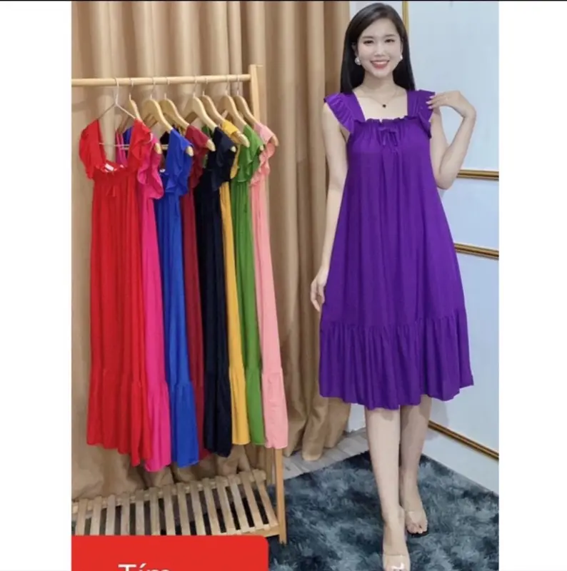 ĐẦM THUN LẠNH CÁNH TIÊN FOM SUÔNG FREESIZE DƯỚI 70KG MỀM MÁT 8