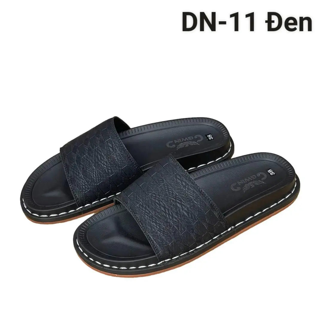 [ DN11] Dép Da Nam Cao Cấp Họa Tiết Vân Sọc Kẻ Ngang, Chất Liệu Da Microfiber Chống Thấm Nước, Phù Hơp Bốn Mùa DéP Đế Bằng Cao Su Sandal Đồng da bò quai xỏ ngón cái Nhung Hoa