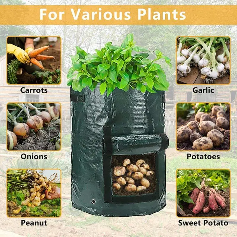 Plant Growing Potato Grow Bag, Multifunctional Planting Bag with Handle, Garden Accessories for Onion, Fruit, Tomato, Carrot 3