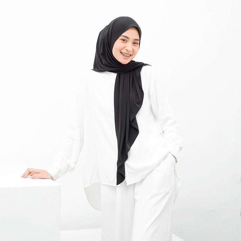 Segitiga Instan Jersey Premium Oval Premium Jilbab Muslim Kerudung segitiga  instan Hijab 1
