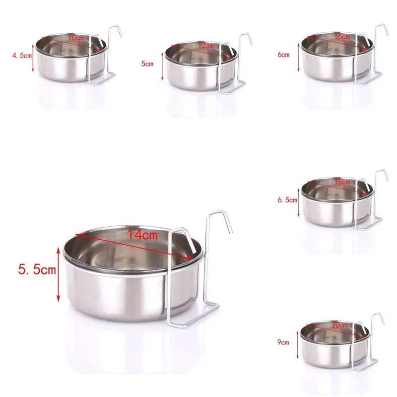 Lồng Móc Treo Bằng Thép Không Gỉ, Protable, Thích Hợp Cho Cốc, Bát Thức Ăn Và Nước Du Lịch, Bát Cho Ăn Treo Dụng Cụ Cho Thú Cưng Cho Ăn, Văn Phòng Phẩm, Bát Cho Chó, Móc Treo 2