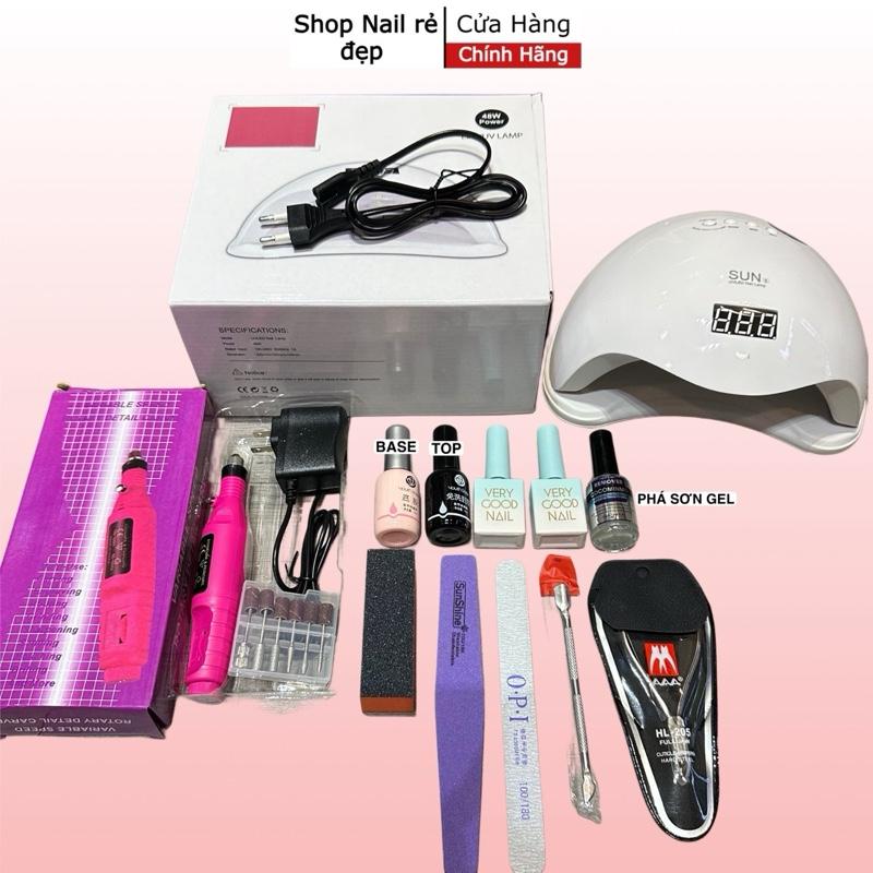  Set Combo Nail cơ bản cá nhân làm tại nhà. Set được lựa màu sơn. Máy hơ gel. Máy mài. 