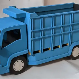 Mainan Anak Truk Isuzu giga Panjang 45cm Bahan Spon Eva Ban Muter Normal