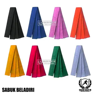 Sabuk Olahraga Beladiri Silat Karate Taekwondo Warna Lengkap Merah Putih Biru Hitam Hijau Oranye Kuning Pink