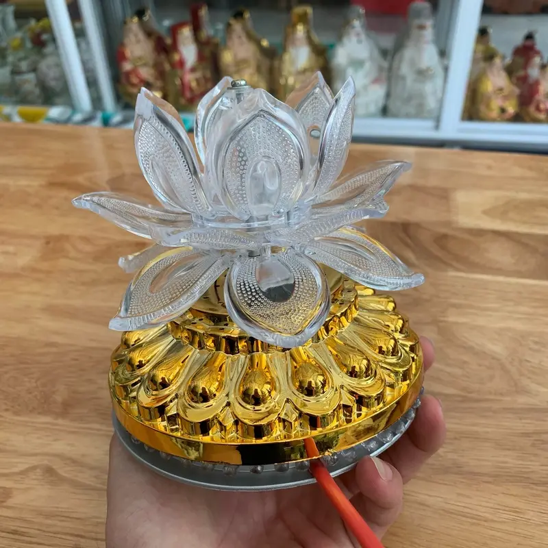 Đèn hoa sen - đèn led- 7 màu - đèn hoa sen xoay 3