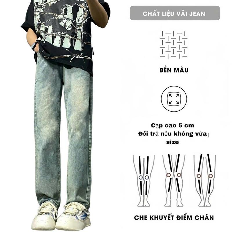Product Introduction of Quần Jean Nam Đẹp Nhất CAROLLA Form suông, Ống đứng, ống suông, Quần jean Basic 4