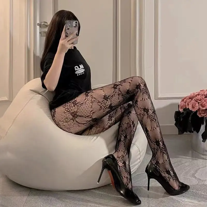 Tất Thời Trang, Phong Cách Trắng Dễ Thương Và Gợi Cảm, Dành Cho Nữ, Ren Mỏng, Phong Cách Người Nổi Tiếng Trên Internet, Hợp Xu hướng, Tất Quần Tất Mùa Xuân Và Mùa Hè Gợi Cảm Bằng Lụa Trắng, Tất Lưới Cá, Hàng Mới Về Năm 2025