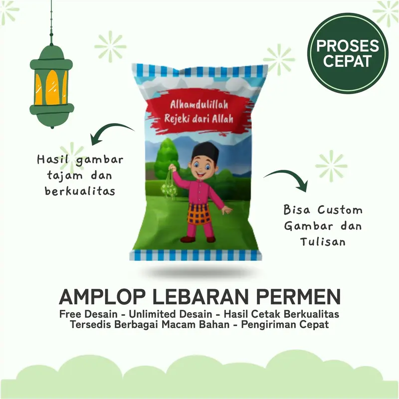 (ISI 100 PCS) Amplop THR Lebaran Idul fitri Bentuk Permen / Amplop Lebaran 2025 6