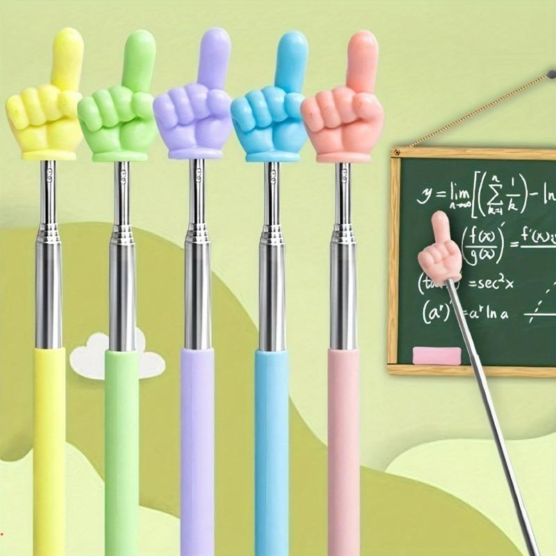 Product Introduction of Random Color Finger Shaped Retractable Pointer Stick, 1 Count Portable Durable Teacher Pointer Stick, Presentation Supplies for Classroom Whiteboard 0