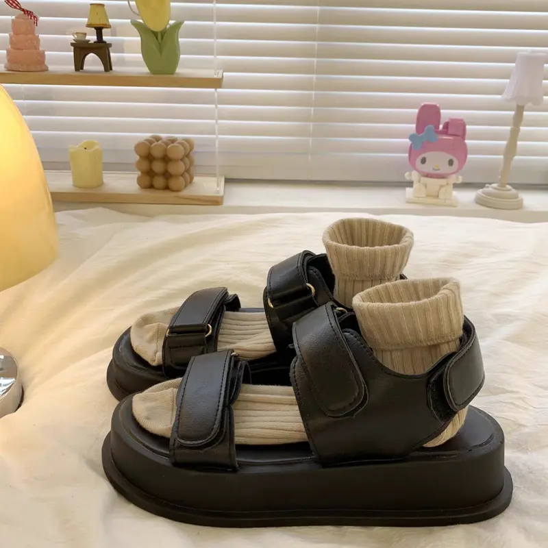 [NEW - HÀNG SẴN] GIÀY SANDAL NỮ VB 2QDAN  Đế Cao 4cm Hàn Quốc Xang đan thời trang mới hot có quai hậu đi học Shoes DéP 1