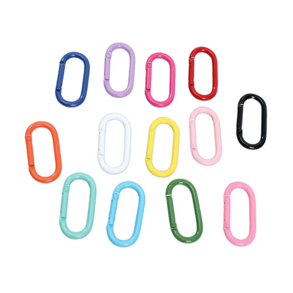 Colorful 30Pcs/Set Carabiner, Snap Clip Lock Hook D Shape Keyring Spring Small Buckle for Climbing Hiking Fishing Traveling Accessories
