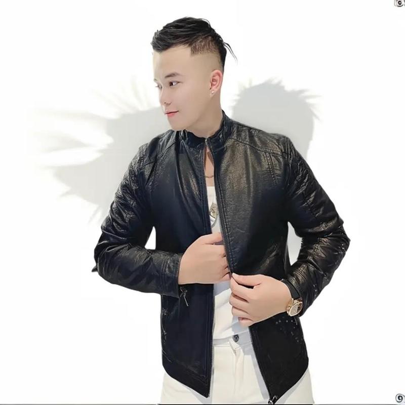 Áo khoác da cổ tàu quảng Châu cao cấp nam Menswear Jacket