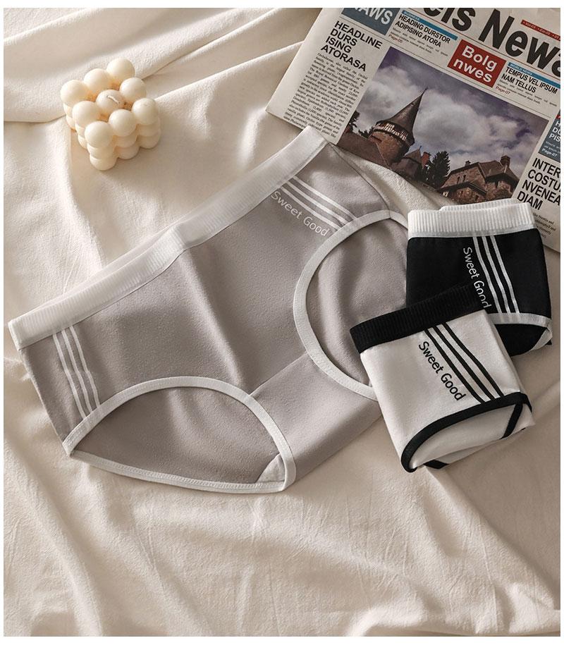 Product Introduction of 2025 Women Lingerie Triangle Underwear Minimalist Basic Elastic Antibacterial Skin Friendly Comfortable Breathable Girl's Underpant Japanese Sports Print Style Plus Size Mid Waist Cotton Panty 15